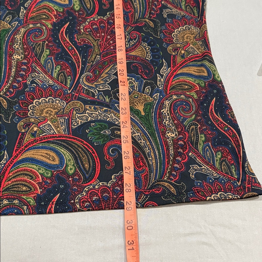 Ralph Lauren Blouse Multicolor Paisley Print Stretch Tee Double Extra Large - Picture 10 of 11